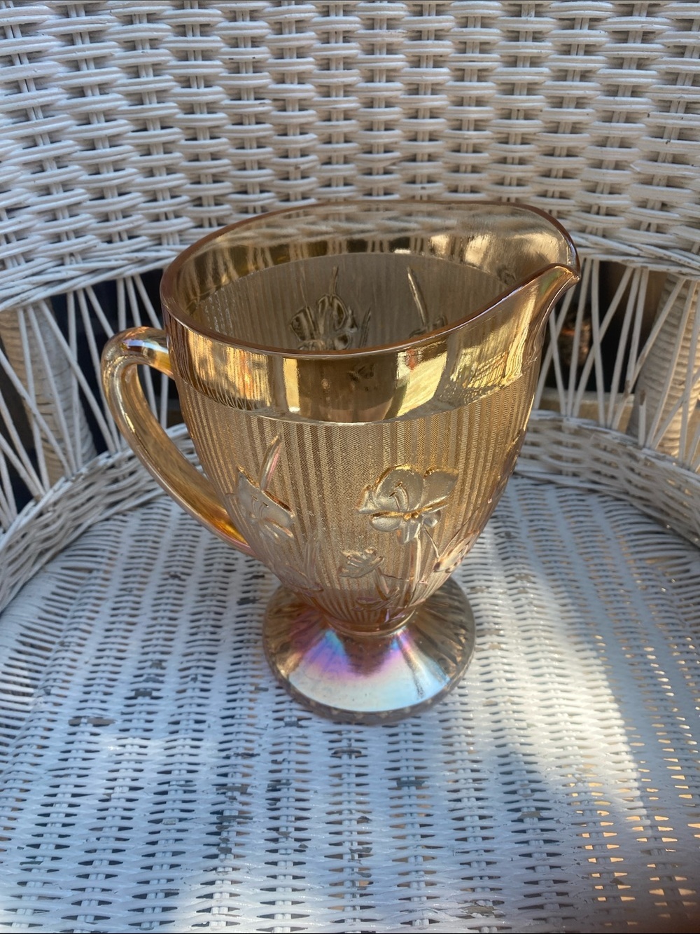 Marigold Carnival Glass Pitcher
